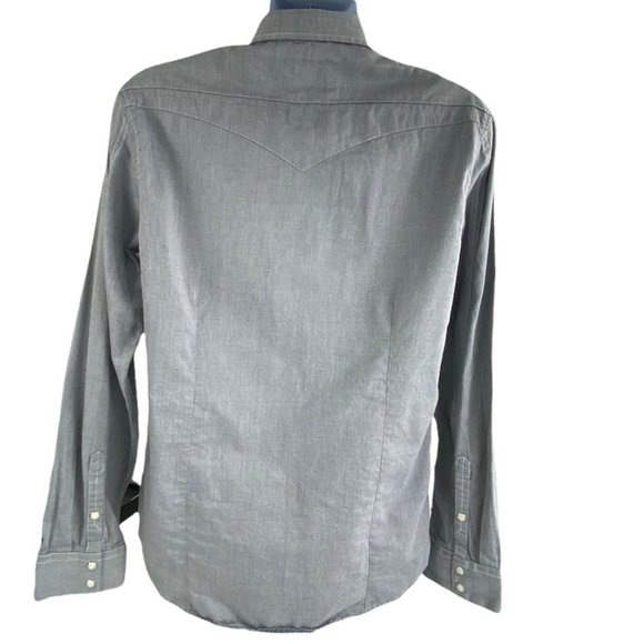 7 Diamonds Blue Pattern Pearl Snap Shirt Size Large - Picture 3 of 6